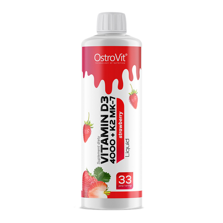 OstroVit Witamina D3 4000 + K2 MK-7 500 ml truskawkowy