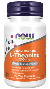 NOW Foods L-Theanine, Double Strength 200 mg Veg L-teanina