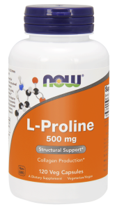 NOW Foods L-prolina 500 mg – 120 kapsułek
