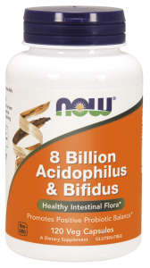 NOW Foods  Acidofilus i Bifidus, 8 miliardów – probiotyk Acidophilus – 120 kaps