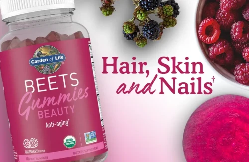 Garden of life Vitamin Beauty Beets Gummies anti-aging włosy krzem skóra biotyna