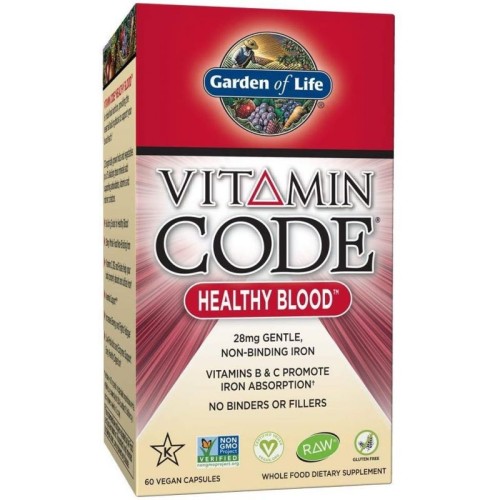 Garden of life Vitamin Code Healthy Blood  spirulina chlorella enzymy lipaza organiczne owoce warzywa