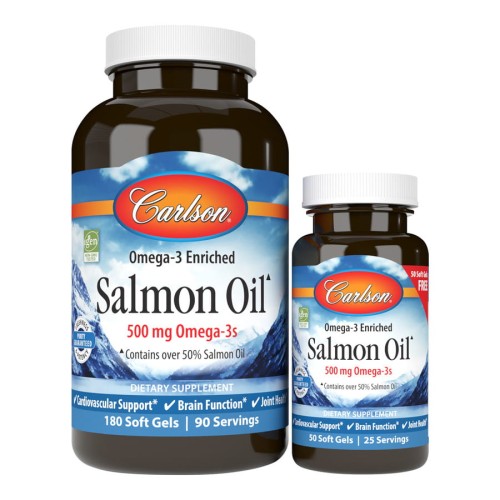 Carlson Labs Norwegian Salmon Oil  olej z łososia 180 + 50 gratis