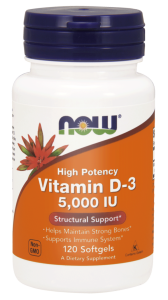 NOW Foods Witamina D-3 5000 IU 120 kaps D3