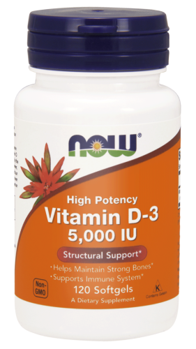 NOW Foods Witamina D-3 5000 IU 120 kaps D3