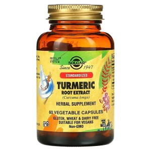 Solgar, Turmeric Root Extract, 60 Vegetable Caps kurkuma