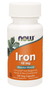 NOW Foods Iron Żelazo Chelat 18 mg – 120 kaps