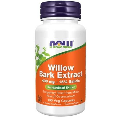Now Foods (Willow Bark) Extract 400 mg 100 kapsułek biała wierzba 