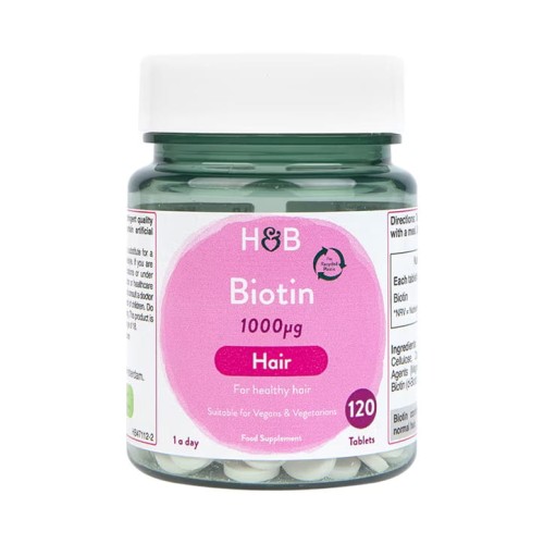 Holland & Barrett Biotin 1000ug 120 Tablets Biotyna