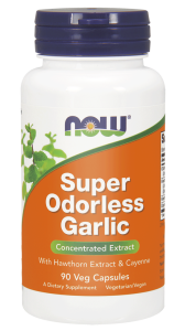 NOW Foods Super Odorless Garlic – 90 kaps Czosnek Cayenne Głóg