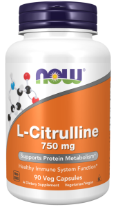 NOW Foods L-Citrulline 750 mg Veg Caps citrulina cytrulina