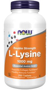 NOW Foods L-Lysine, Double Strength 1000 mg 250 Tab L-lizyna