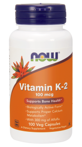 NOW Foods Witamina K2 100mcg + Lucerna Alfalfa 100 KAPS 