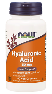 NOW Foods Kwas hialuronowy 50mg + MSM 60kaps hyaluronic acid 