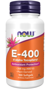 NOW Foods Witamina E Naturalna 400 – 100 kapsułek E-400 