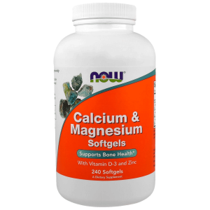 NOW Foods 240 - Calcium-magnesium  wapń magnez D3 cynk 240 softgels