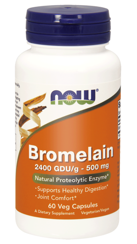 NOW Foods Bromelain 500 mg – 60 kaps Bromelaina 
