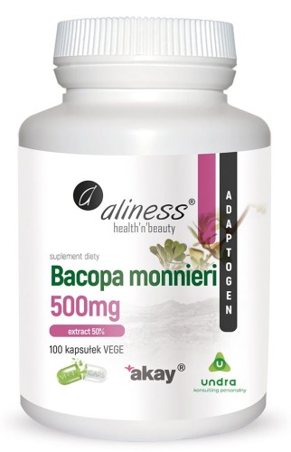 Aliness Bacopa monnieri extract 50%, 500 mg x 100 Vege Caps.