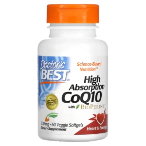 Doctor's Best High Absorption CoQ10 with BioPerine, 200 mg, 60 Veggie soft Koenzym Q10 Bioperyna  