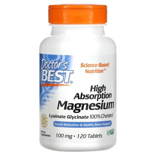 Doctor's Best High Absorption Magnesium, 100 mg, 120 Tab Magnez