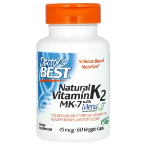 Doctor's Best Natural Vitamin K2 MK-7 with MenaQ7, 45 mcg, 60 Veggie Witamina K2