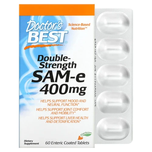 Doctor's Best SAME  SAM-e  400 mg, 60  Double-Strength Enteric Coated Tablets