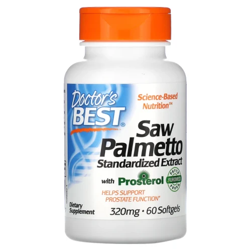 Doctor's Best Saw Palmetto, Standardized Extract, 320 mg, 60 Soft Palma sabałowa