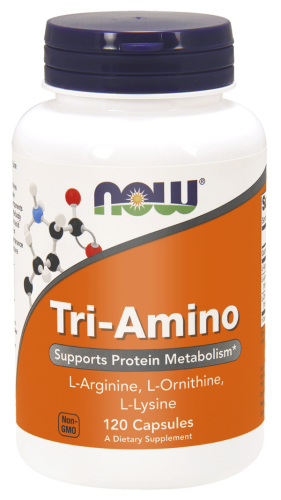  NOW Foods Tri-Amino – L-arginina, L-ornityna, L-lizyna – 120 kaps