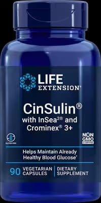 Life Extension CinSulin® with InSea2® and Crominex® 3+ Jod Chrom Polifenole