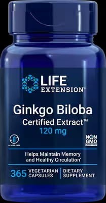Life Extension Ginkgo Biloba Certified Extract 120mg 365kaps