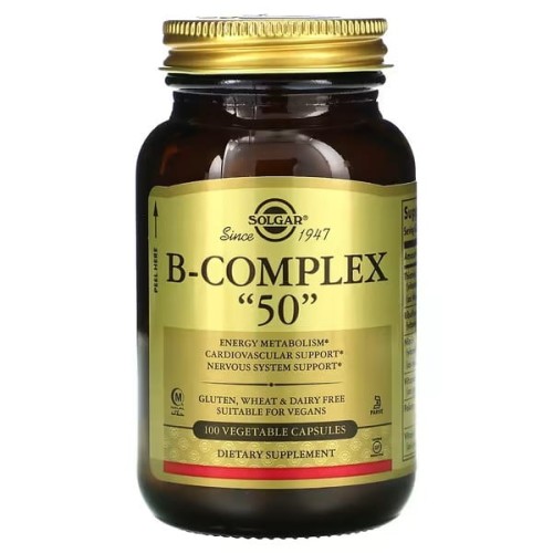 Solgar, B-Complex „50”, 50 kapsułek roślinnych