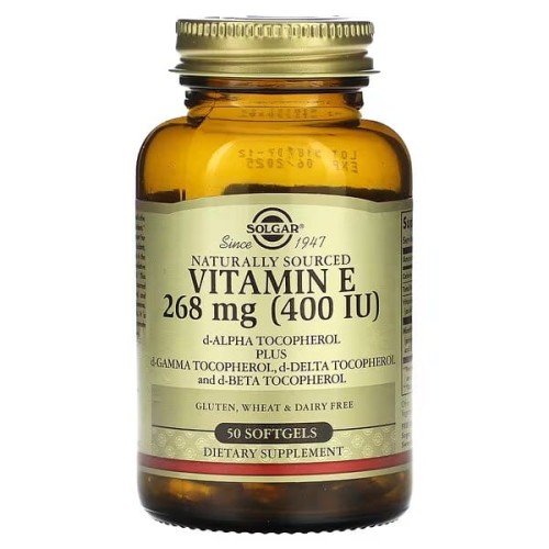 Solgar, Witamina E, pochodzenia naturalnego, 268 mg (400 j.m.), 50 kapsułek 