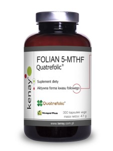 Kenay FOLIAN 5-MTHF 300 kaps  (aktywny kwas foliowy) Quatrefolic® 