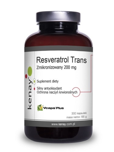 KenayResveratrol trans- zmikronizowany 200 mg (300 kapsułek) - suplement diety 
