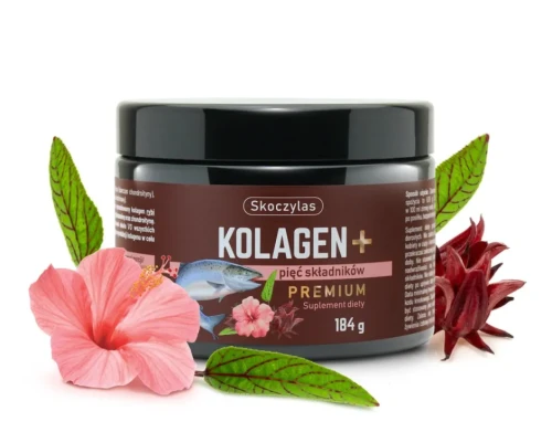 Skoczylas Kolagen z łososia + pięć składników PREMIUM Glukozamina kwas hialuronowy