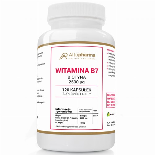 Altopharma WITAMINA B7 / 120 kaps  BIOTYNA 2500µg PRODUKT WEGE 