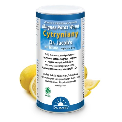 Dr Jacobs Magnez Potas Wapń Cytryniany 300 gram 