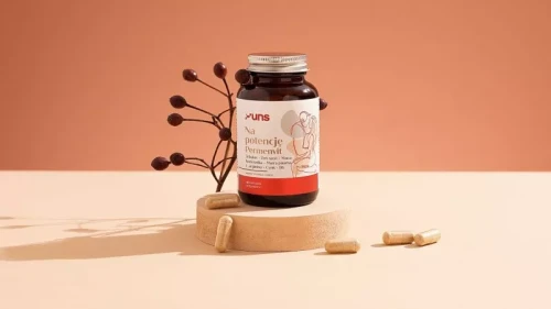 UNS NA POTENCJĘ PERMENVIT 60 vege kaps. L-arginina Buzdyganek  Żeń szeń Maca Muira