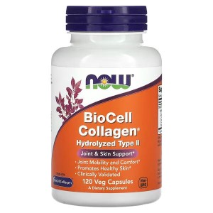 NOW Foods, Kolagen BioCell, hydrolizowany typ II, 120 kapsułek wege