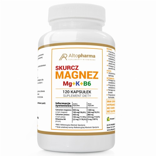 Altopharma MAGNEZ SKURCZ Mg + K + B6 FORTE PRODUKT WEGE 120 kapsułek
