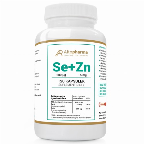 Altopharma Selen 200µg +Cynk 15mg+ Prebiotyk PRODUKT WEGE 120 kapsułek