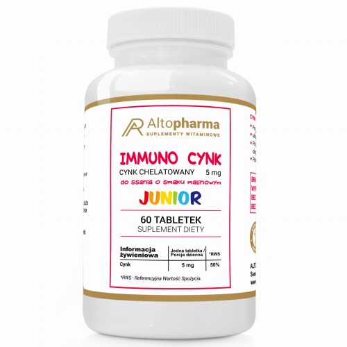 Altopharma   IMMUNO CYNK - CYNK CHELATOWANY 5 mg DLA DZIECI DO SSANIA PRODUKT WEGE 60 tabletek