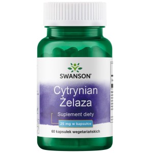Swanson Cytrynian żelaza 25mg 60 kaps