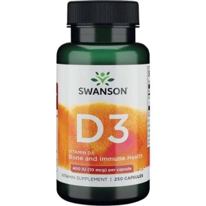 Swanson Witamina D-3  D3 400 IU / 250 kaps 