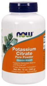NOW FOODS Potassium Citrate 340 gram/ w proszku - Cytrynian Potasu (340 g) w proszku 