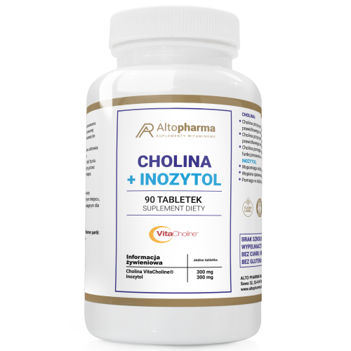 -50% Alto pharma VitaCholine 300mg + Inozytol 300mg CHOLINA WZCMOCNIJ PAMIĘĆ WĄTROBA 90 tabletek