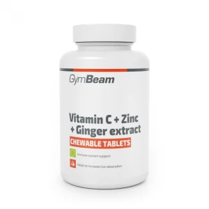 GymBeam - Witamina C + Cynk + Ekstrakt z Imbiru do żucia 90tab