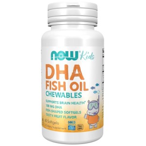 NOW Foods DHA 100 mg dla dzieci 60 kaps   dha  fish oli chewables