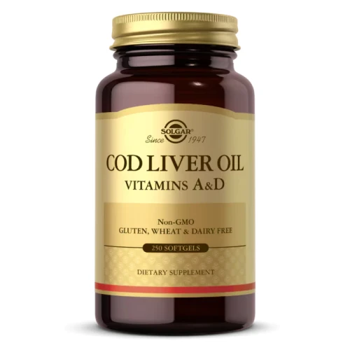 SOLGAR TRAN DORSZOWY COD LIVER OIL + witamina D3 / 250 kaps