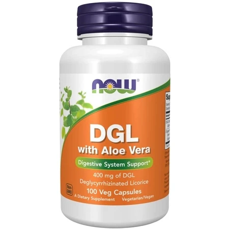 Now Foods DGL with Aloe Vera 400 mg 100 kapsułek lukrecja